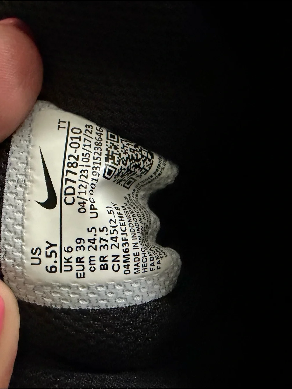 Nike Kids Black and White High-Top Sneakers with Strap